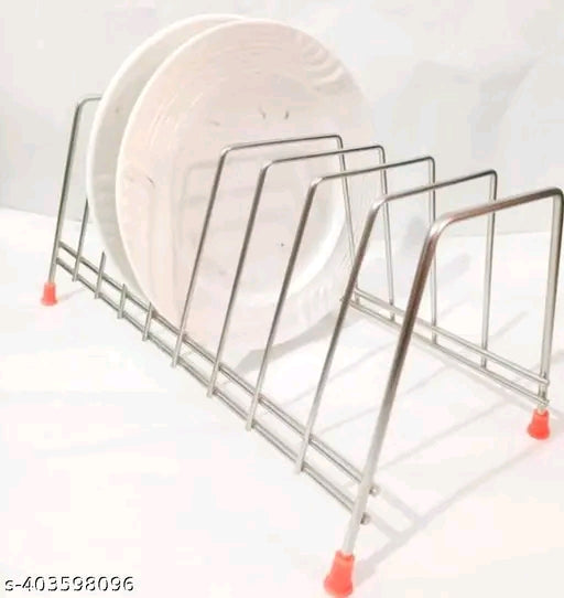 Stainless steel plate and lid rack holder