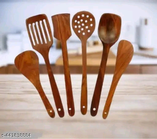 Hand made wooden spoon set of 6