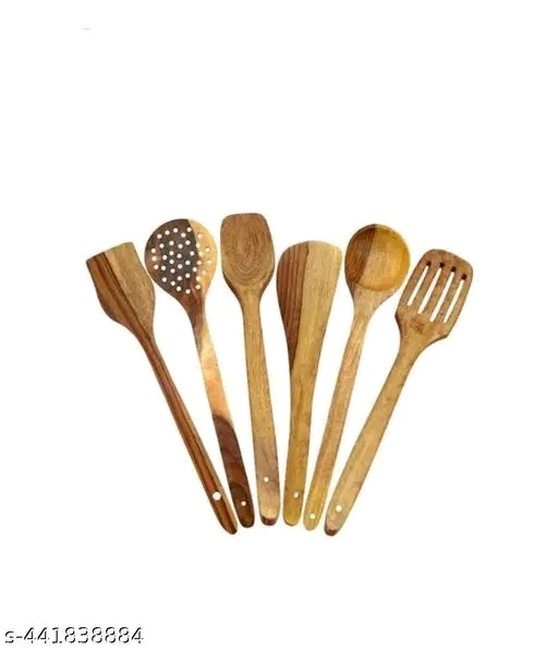 Hand made wooden spoon set of 6