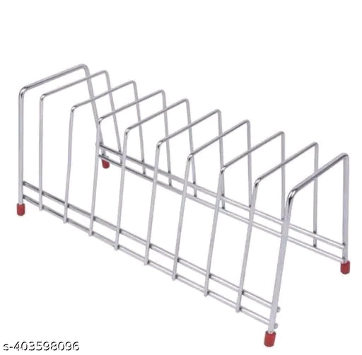 Stainless steel plate and lid rack holder