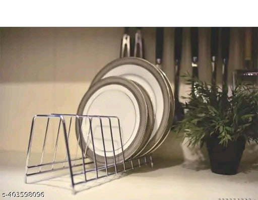 Stainless steel plate and lid rack holder