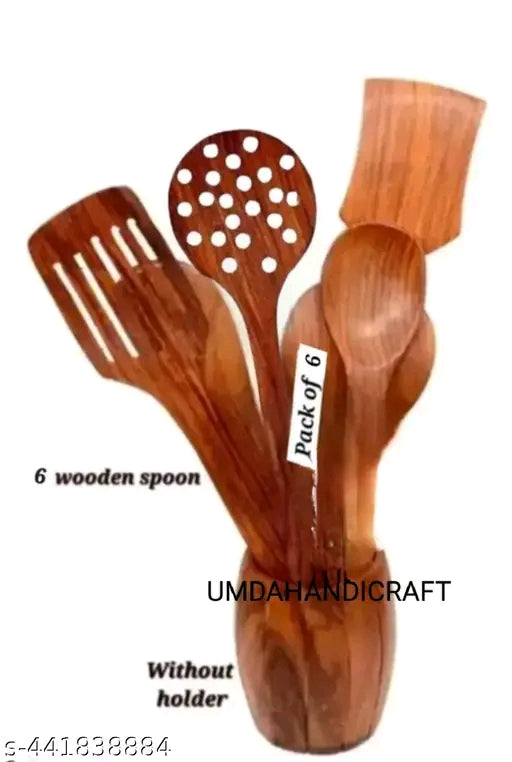 Hand made wooden spoon set of 6